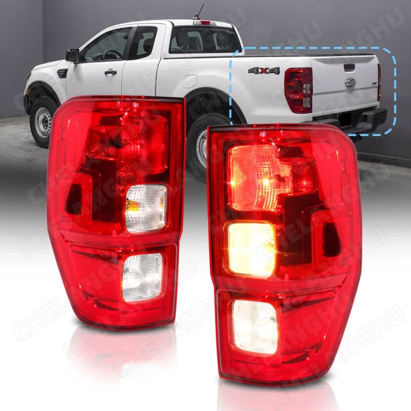 1Pair Tail Rear Lamp light For Ford Ranger 2019 2020 2021 2022 Car accessories Taillight Brake Halogen Lamp Without Blind Spots