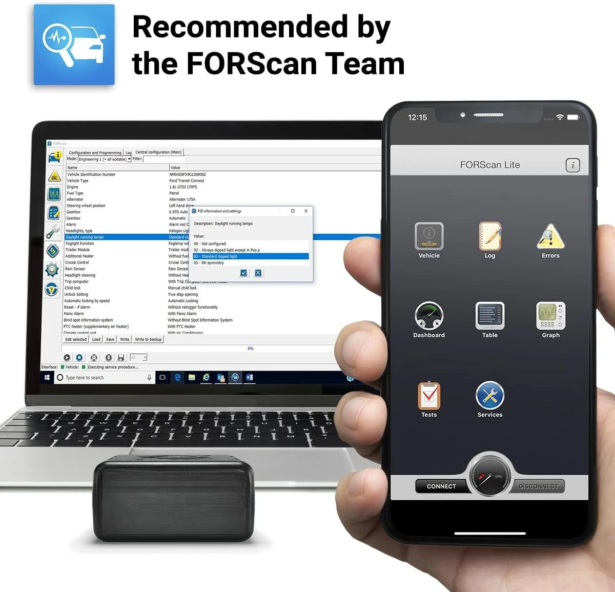 MX+ OBD2 Bluetooth-Scanner für iPhone, Android und Windows