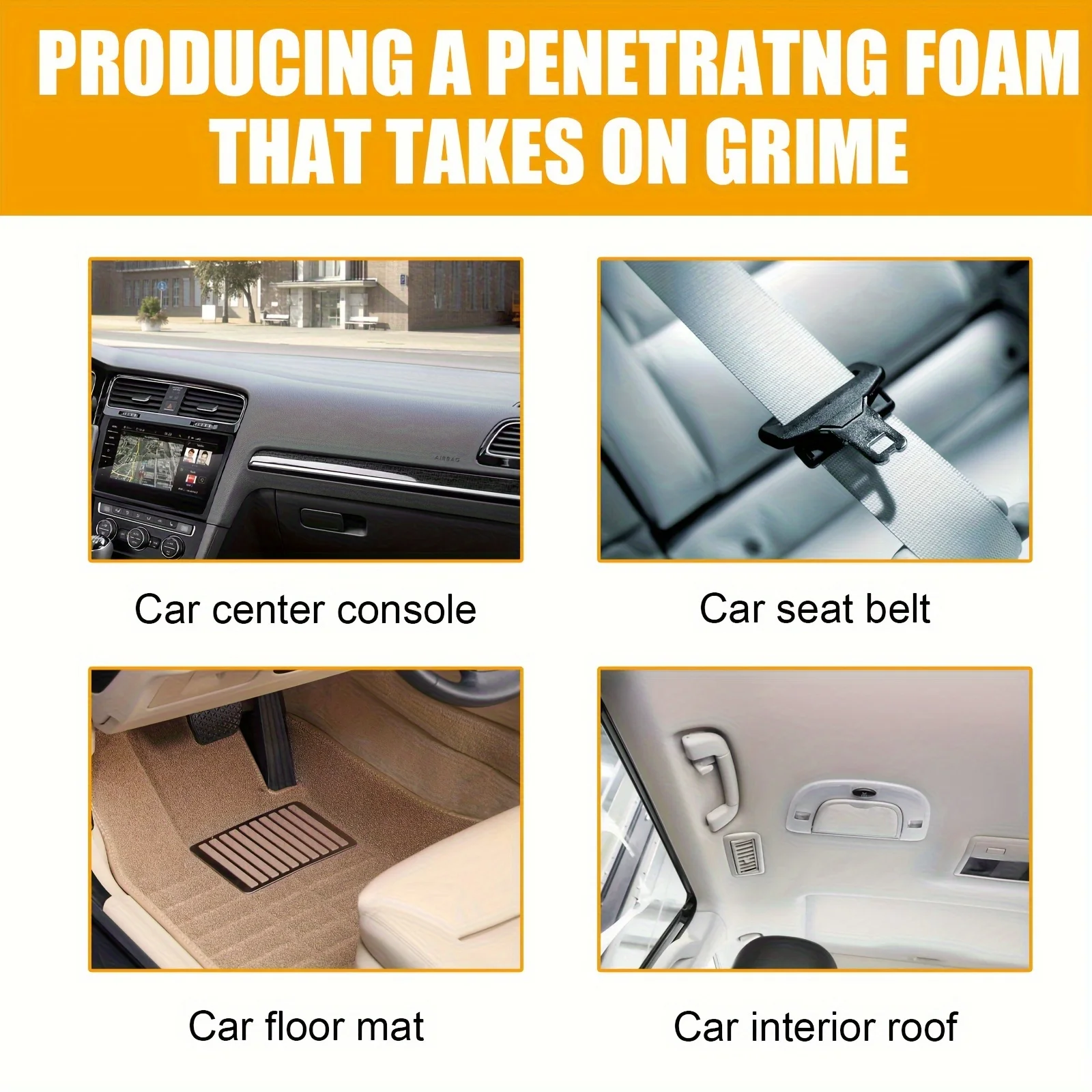 Multifunctional Foam Cleaner Car Interior Stain Removal and Cleaning Leather Seat Foam Cleaner Spray Foam Maintenance Wash Car view 3