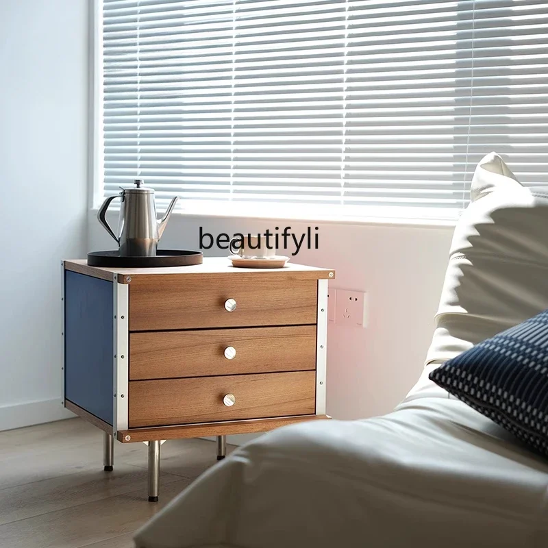 

zq1Medieval bedside table small, creative contrast color, bedside side cabinet module combination