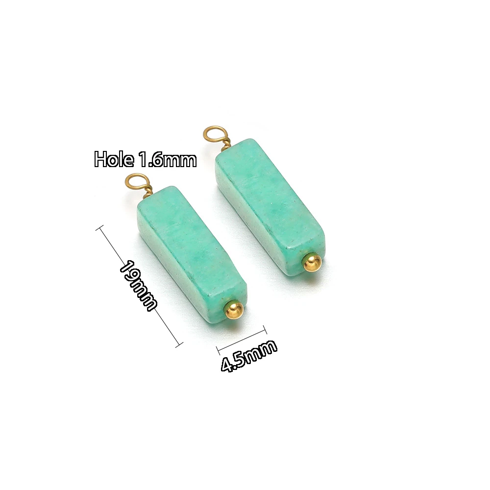 10 Stück Edelstahl-Drahthaken mit Steinperlen-Anhängern für DIY-Schmuck, Boho-Halsketten, Armbänder und Ohrringe – Detail 5