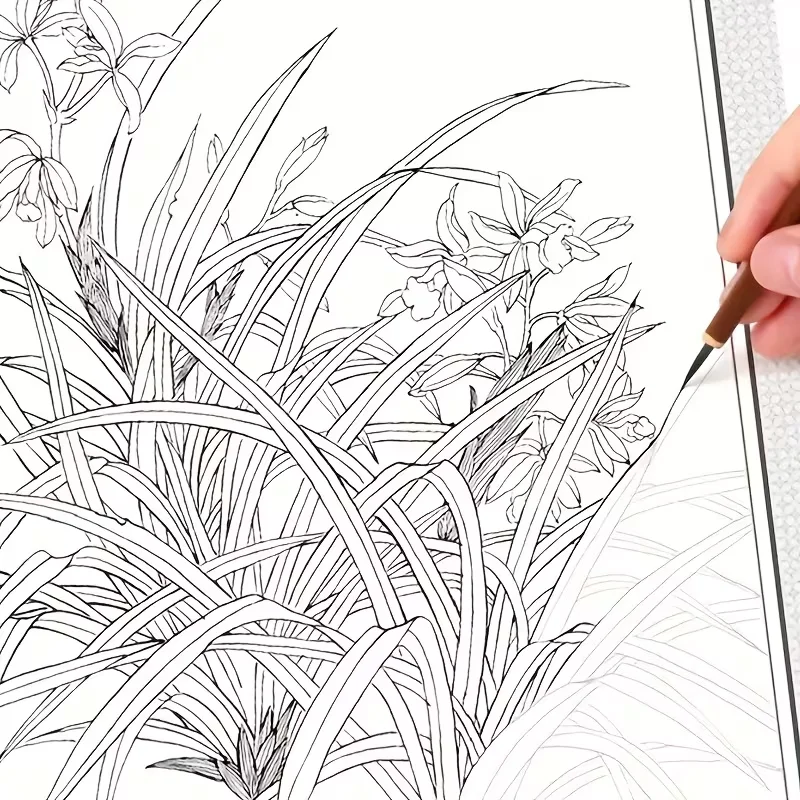 

100 цветочных дизайнов, тренировочная книга по рисованию линейного искусства, руководство по шагу для начинающих живописи