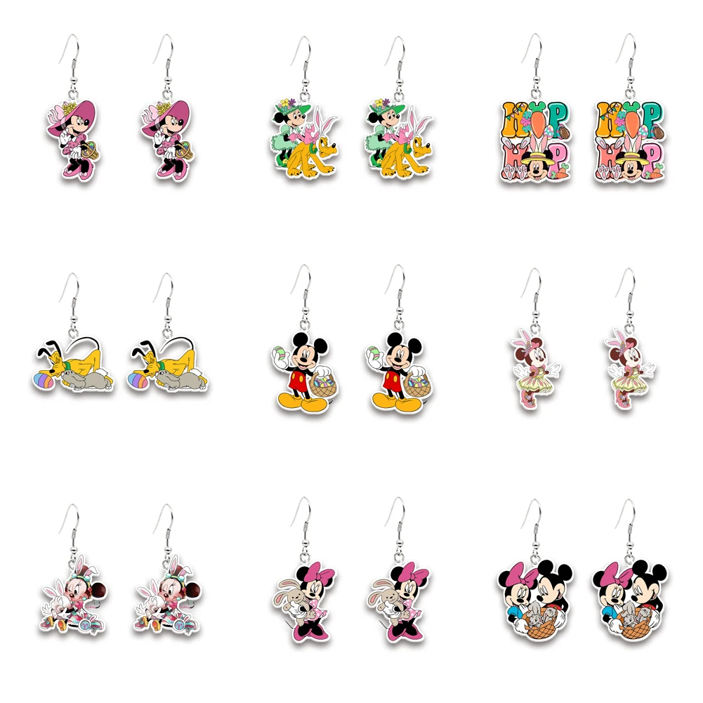 

W Disney Mickey Mouse Acrylic Earrings Europe and America New Accessories For Girl Colorful Cute Earrings Fashion Jewelry