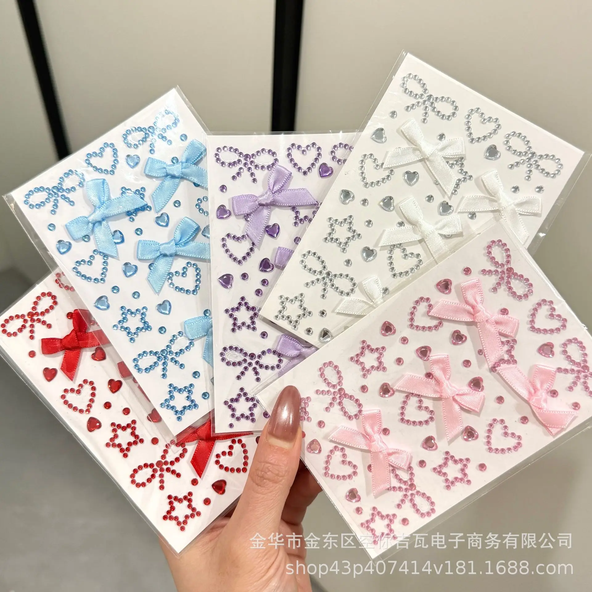 

Bow Hollow Star Heart Rhinestone Face Gems Self Adhesive Stickers for Kids Stage Makeup Eye Decoration Support Makeup
