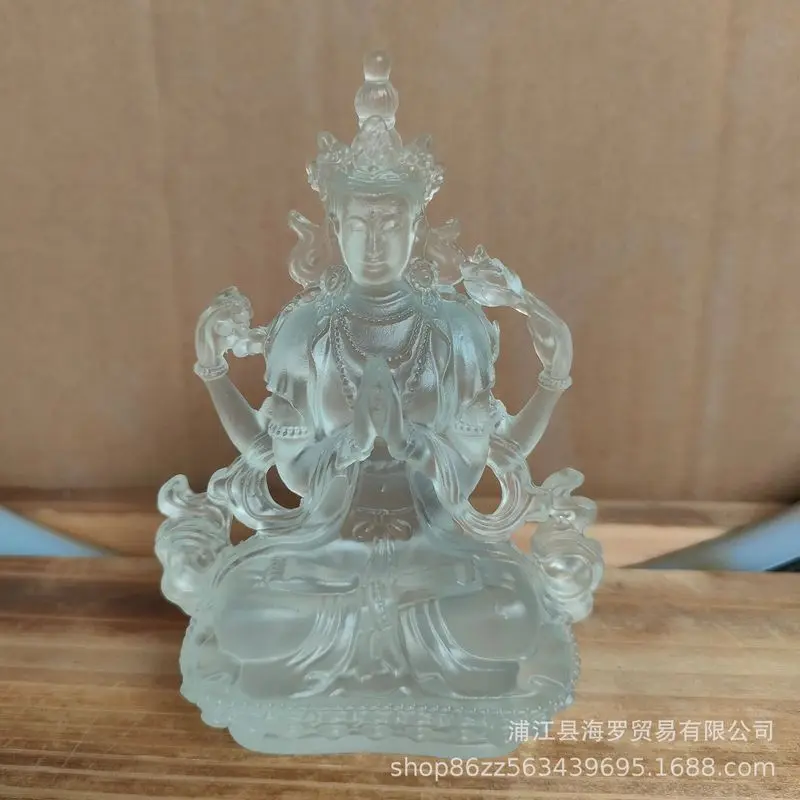 Direct sale from the manufacturer: Four-armed Guanyin Bodhisattva statue, Tibetan water-glazed Buddha statue, White Tara
