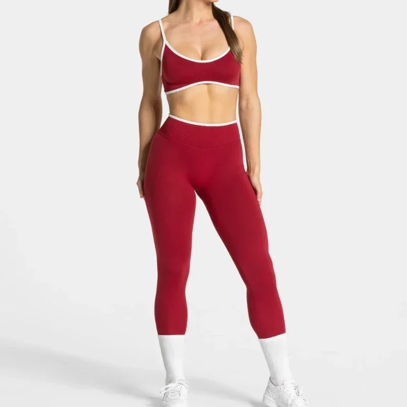 Damen Sommer Nahtlose Einfarbige Yoga-Tops Sexy Rückenfreier Strick-Träger-BH mit Brustpolster Modischer Atmungsaktiver BH – Detail 18