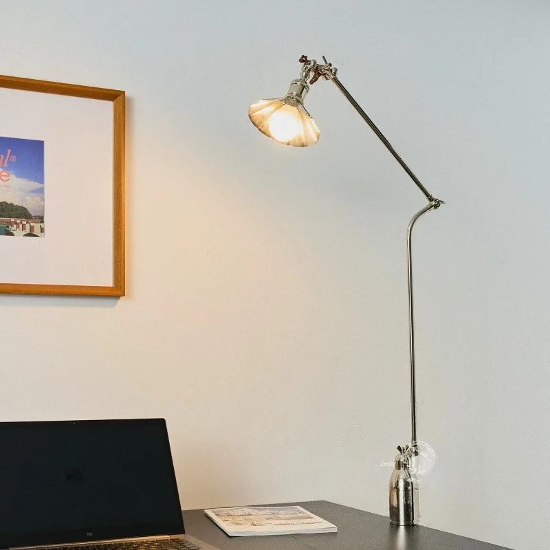 Medieval Retro Metal Clip on Floor Lamps Bauhaus Minimalist Table Lights Living Room Bedroom Study Reading Illumination Fixture