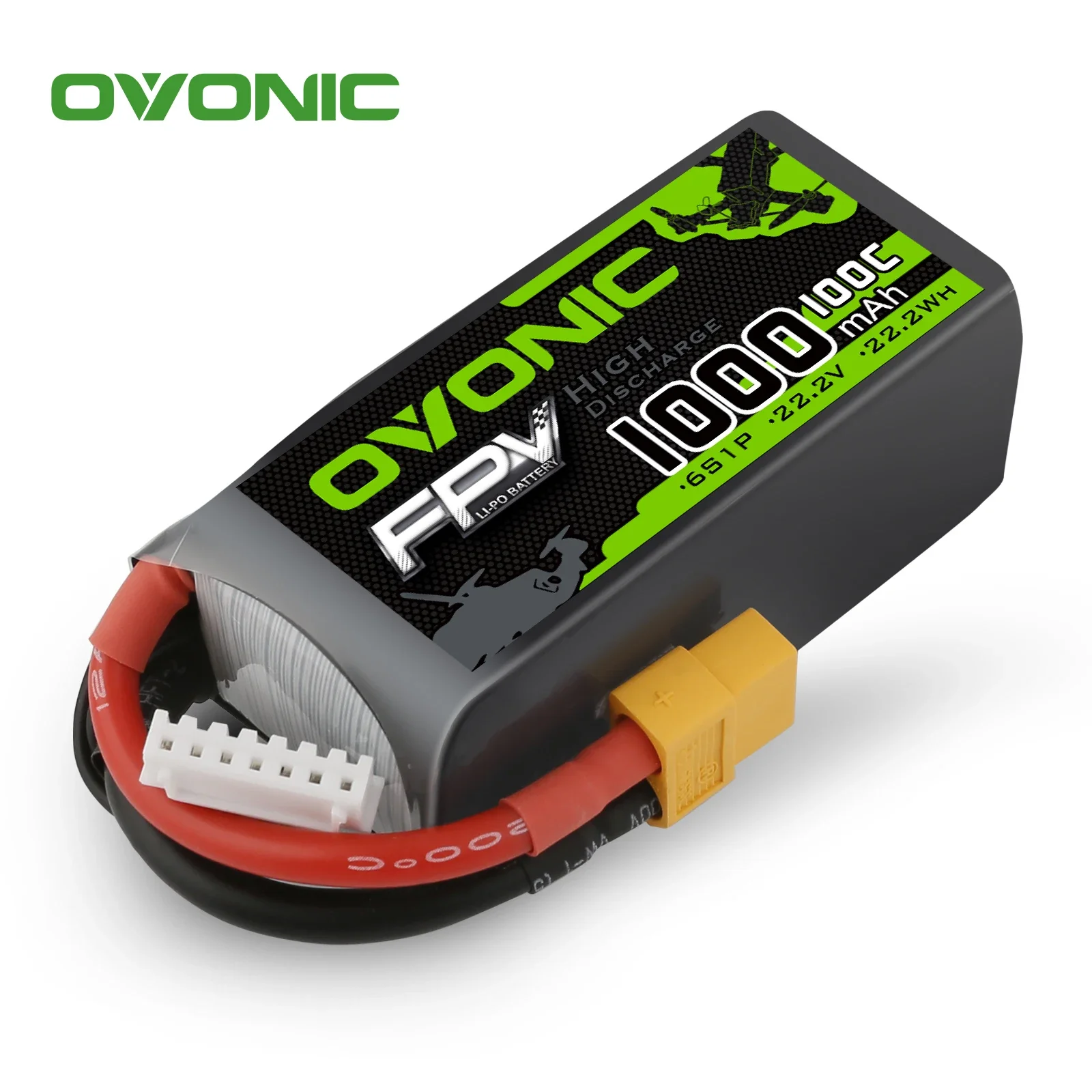 OVONIC 6S 22.2V 1000mAh 100C LiPo Battery Pack With XT60 Plug For Drone FPV Freestyle RC Airplane RC Helicopter RC Car  Truck