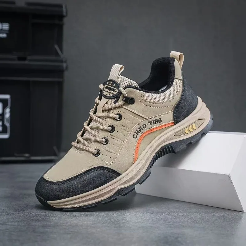 Zapatillas De Deporte 2025 Men Leather Sneakers Outdoor Non-slip Climbing Shoes Man Running Sports Shoes Walking Trekking Shoes