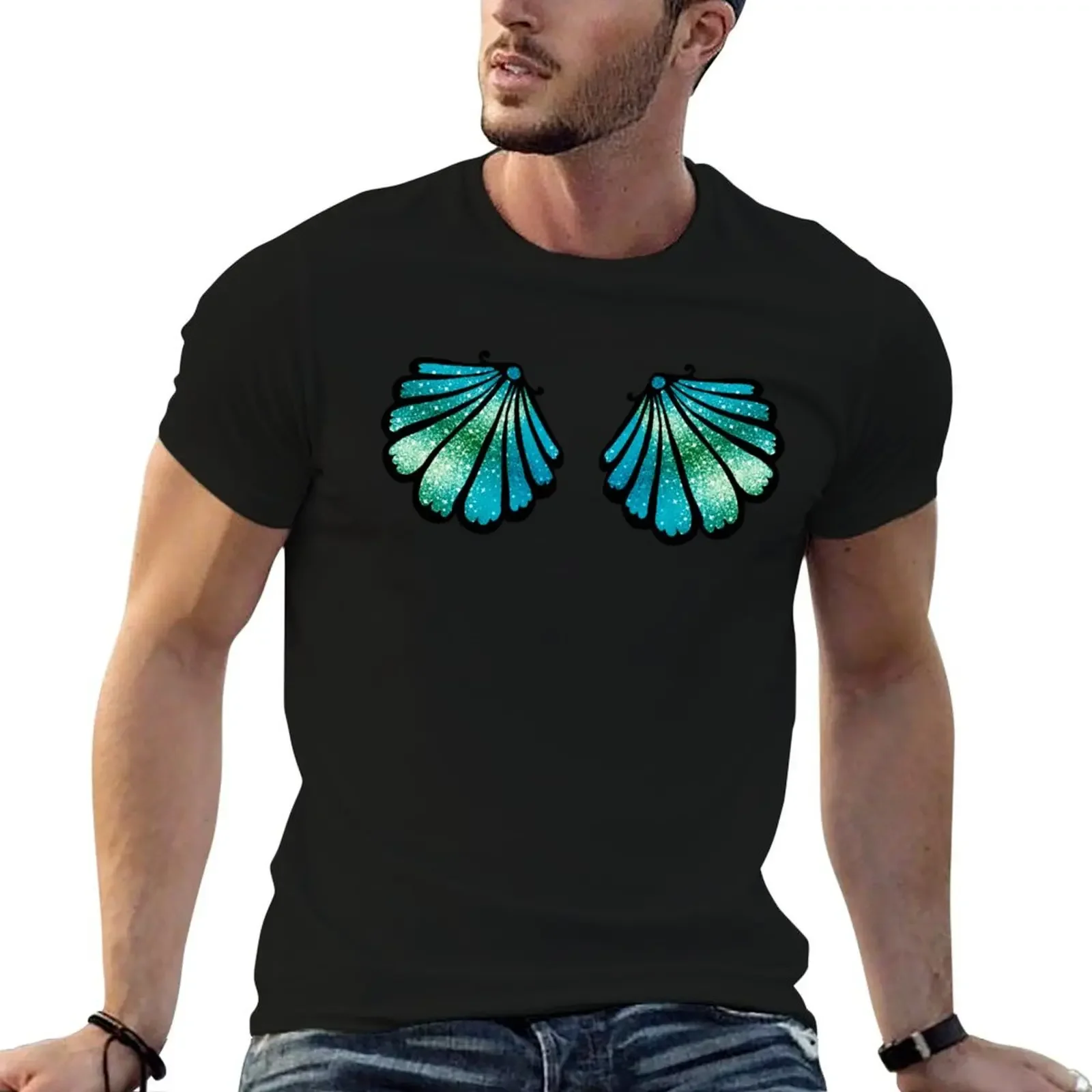 Mermaid, sea shell, seashell, bra, bikini T-Shirt customs anime Short sleeve tee men