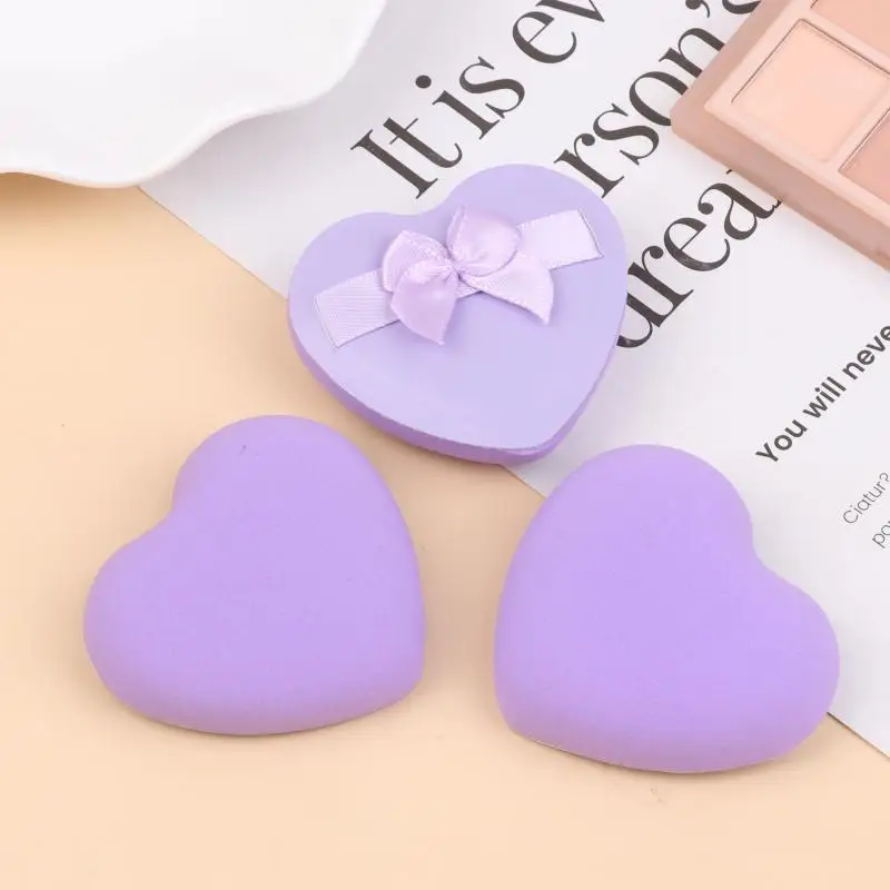 ~New 1pcs Cotton Candy Air Cushion Powder Puff Heart Bow Makeup Powder Puffs That Can Be Used In Both Dry And Wet Combinations