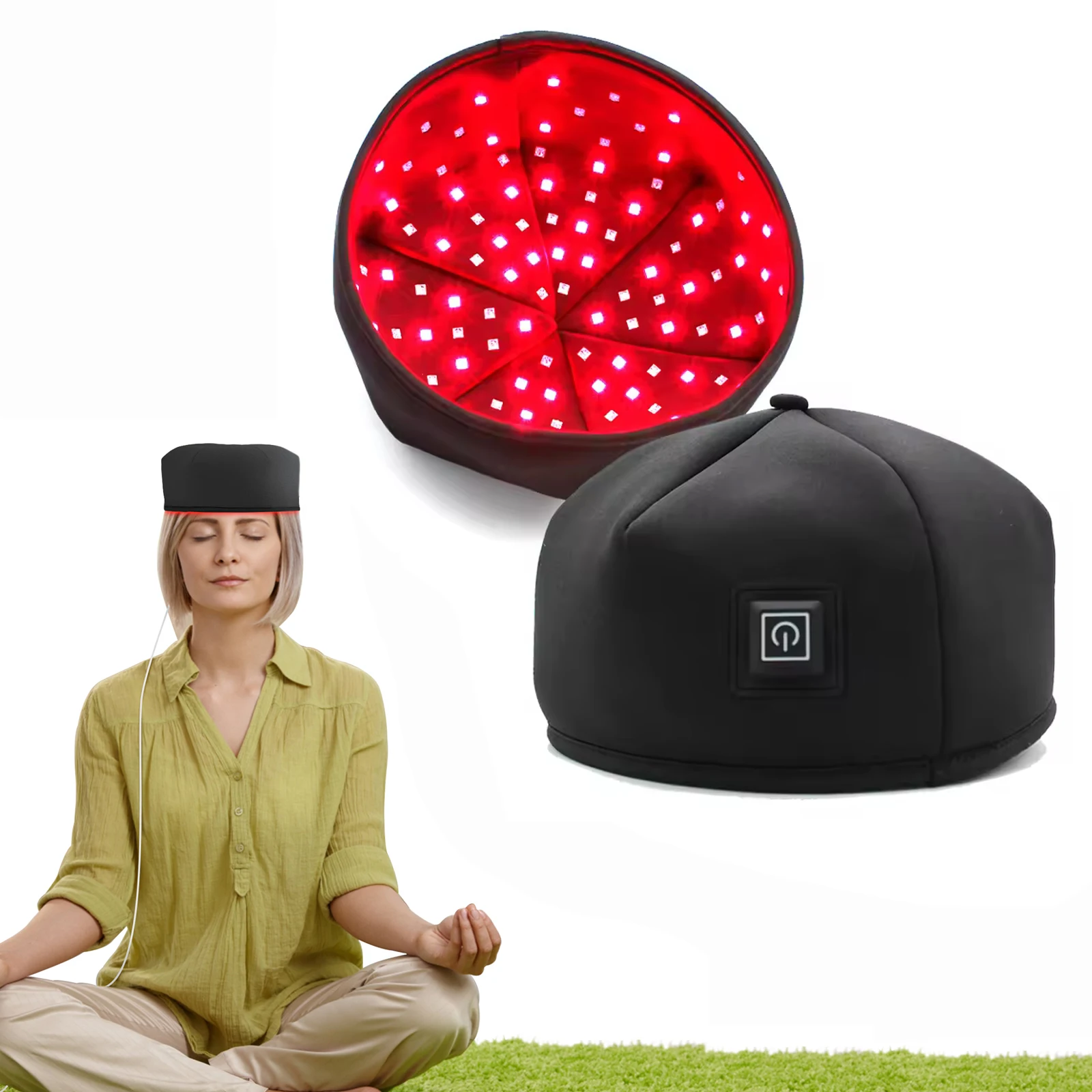 Red Light Therapy Device Hat Near Infrared Treatment LED Helmet for Hair growth Cap Head Relaxation Relief Scalp Prevant Loss