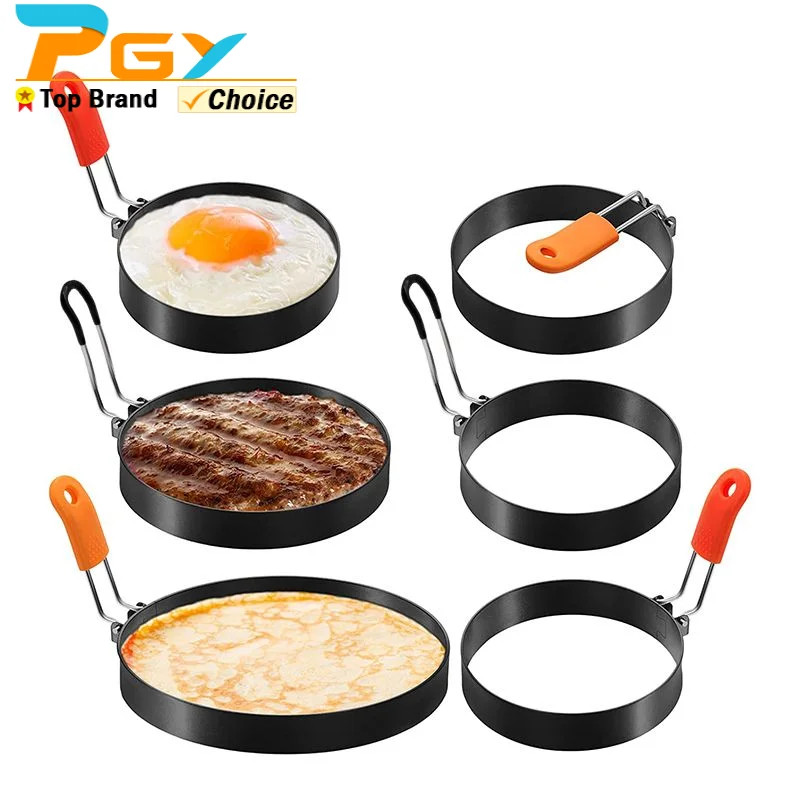 Professional Stainless Steel Egg Fried Ring Nonstick Round Pancake Mold Kitchen Omelet Mold for Frying Eggs Cooking Ring