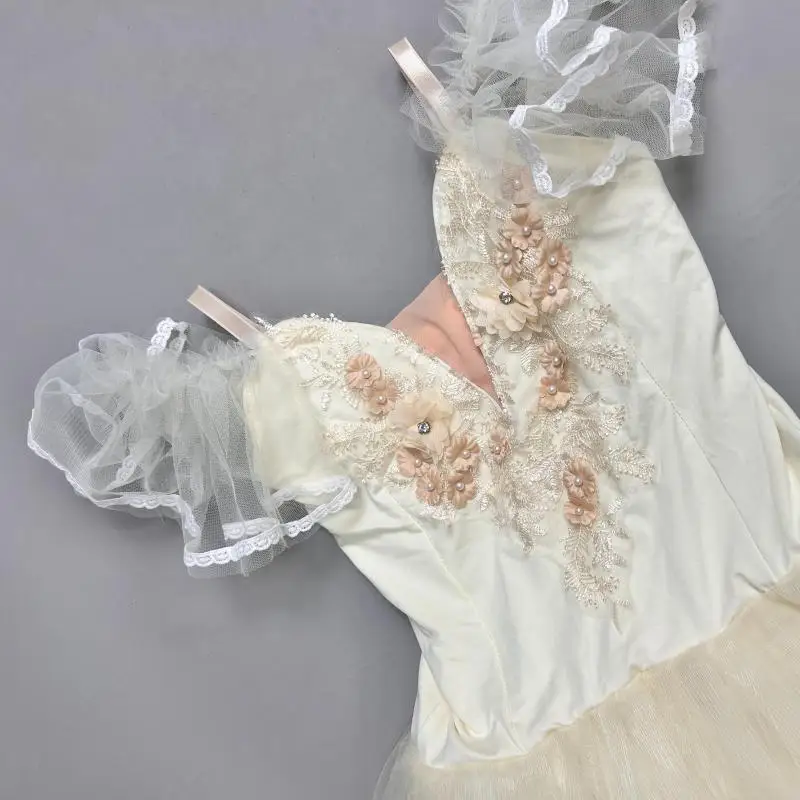 Romantische Tutu Ballett Kleid Für Mädchen Beige Ballett Frau Trikots Party Kleider Bühne Kleidung Modern Dance Kostüm Ballett Tragen