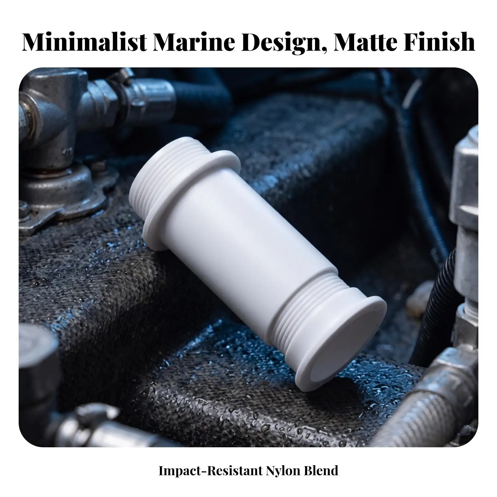 Sturdy Through-Hull Drain Fitting Easy-to-Install Boat Thru-Hull Fitting Compact