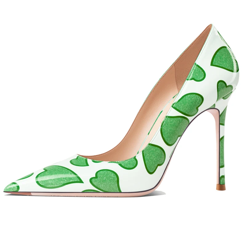 

New Women Srping Shoes Green Rural Pointed Toe Stilettos French Style Women's High Heeled Pumps Spring Summer Shoes Size 43