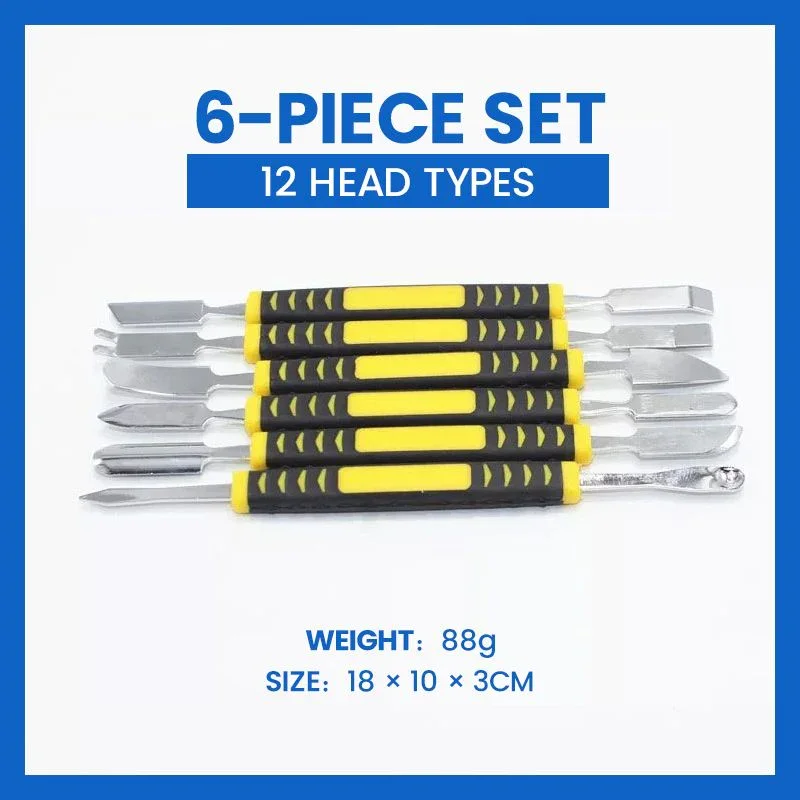 Metal Crowbar 6 Piece Set Universal Phone Repair Tools Kit Pry Opening Tool Metal Disassemble Crowbar Kit Electronic Repair Tool