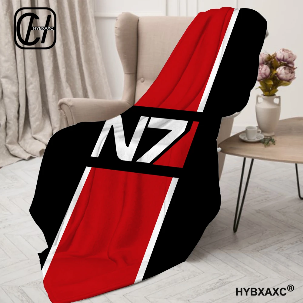 N7 Mass effect emblem! Throw Blanket Flannel Fabric bed plaid Luxury St Decorative Sofas Camping Blankets