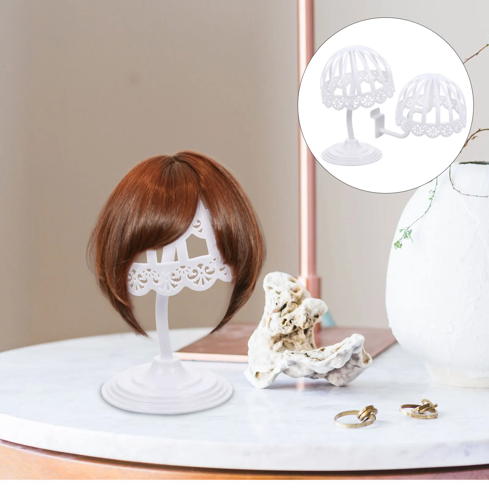 

2 Pcs Hat Stand Headpiece Display Hollow Holder Fold Lightweight Rack Plastic