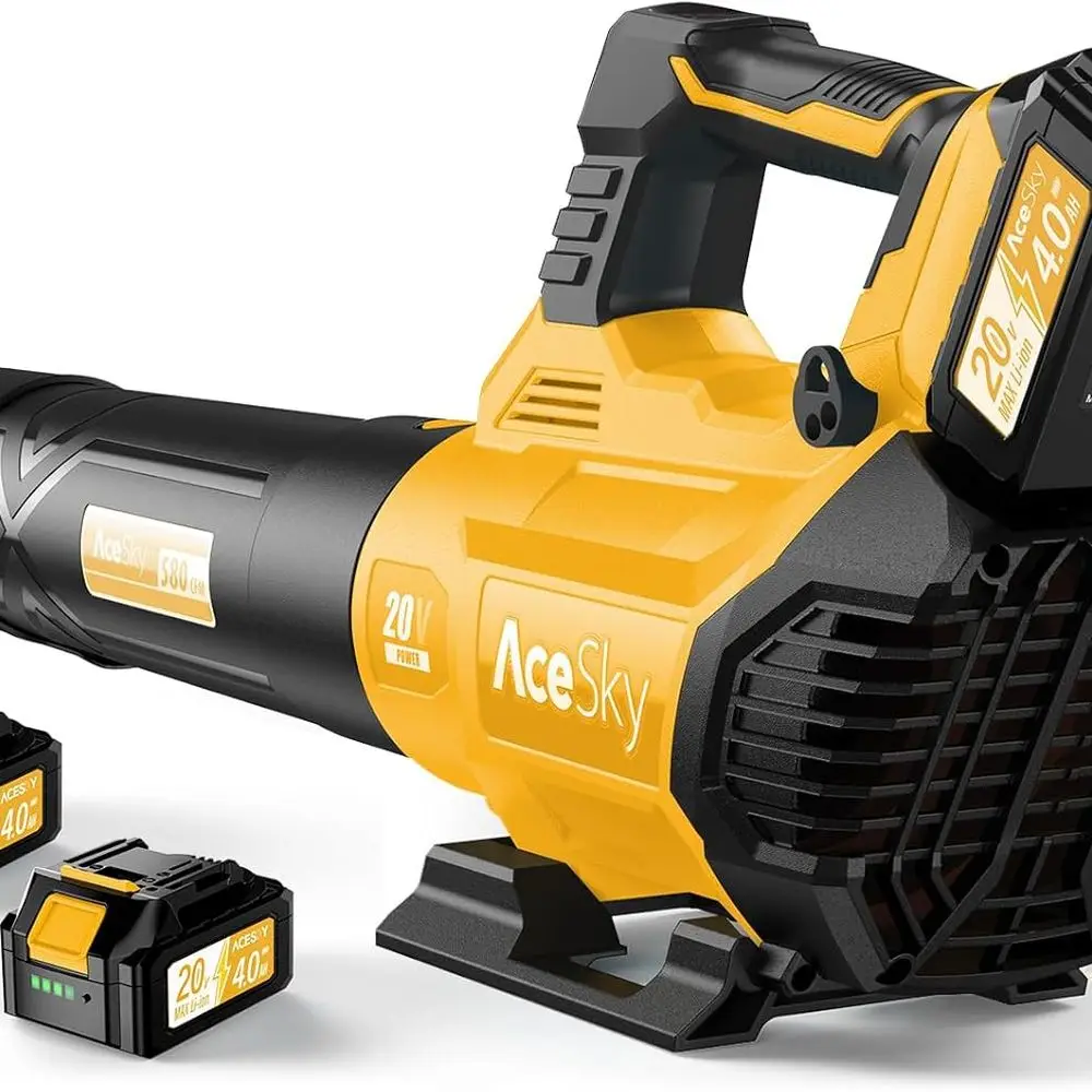 منفاخ أوراق الشجر اللاسلكي - تحديث 2025 150000 دورة في الدقيقة و3 مستويات سرعات منفاخ أوراق شجر كهربائي مع بطارية وشاحن 2 × 4.0 أمبير في الساعة، تمديد #1