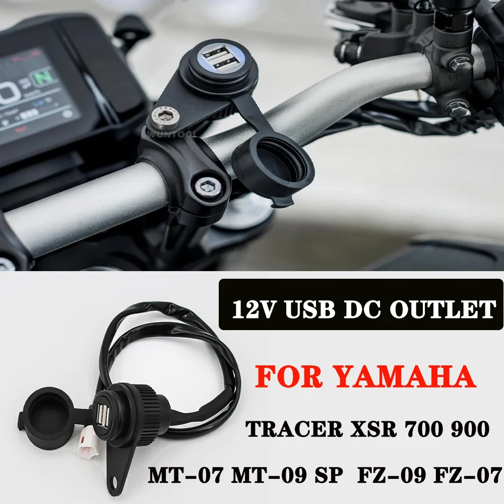 Kit de convertidor de salida USB para motocicleta, adaptador USB para Yamaha MT-07, MT-09, SP, Tracer, FZ-09, XSR 700, 900, 12V, DV