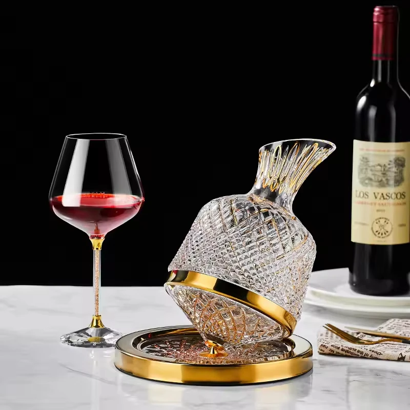Factory wholesale high quality fast crystal glass decanter household glass top decanter wine set