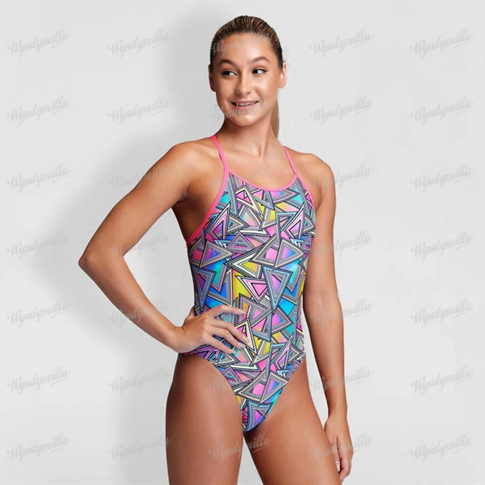 

Girls Swimming Suit Sexy One-Piece Spaghetti Straps Swimsuit Swimming Pool Fitness Training Swimwear Comfortable Sports Swimwear