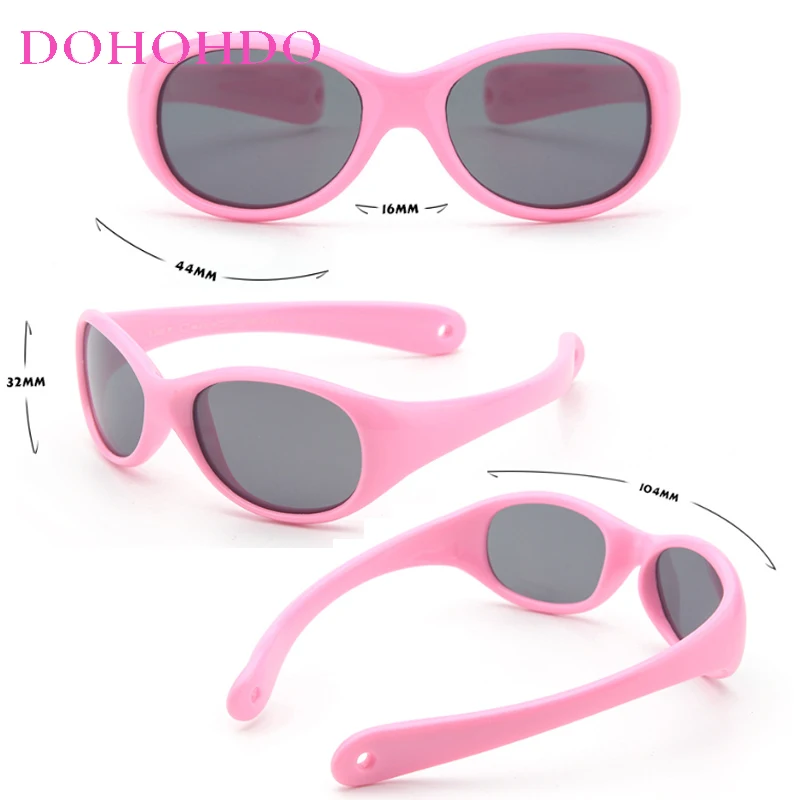 3-12 Years Kids Polarized Sunglasses Boy Girls Soft TPEE Oval Frame Cat Eye Design Child Fashion Sun UV400 Protection Outdoors