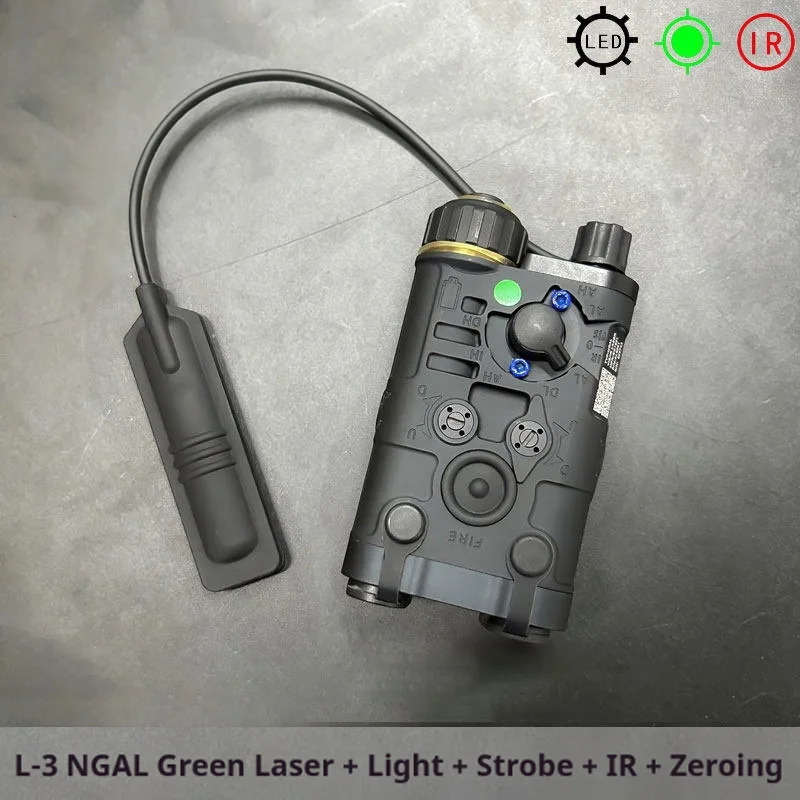 Tactical Metal Version L3 NGAL PEQ Red,Green Laser Strobe for Surefir M300, M600 and Hunting Flashlight with DualFunction Switch