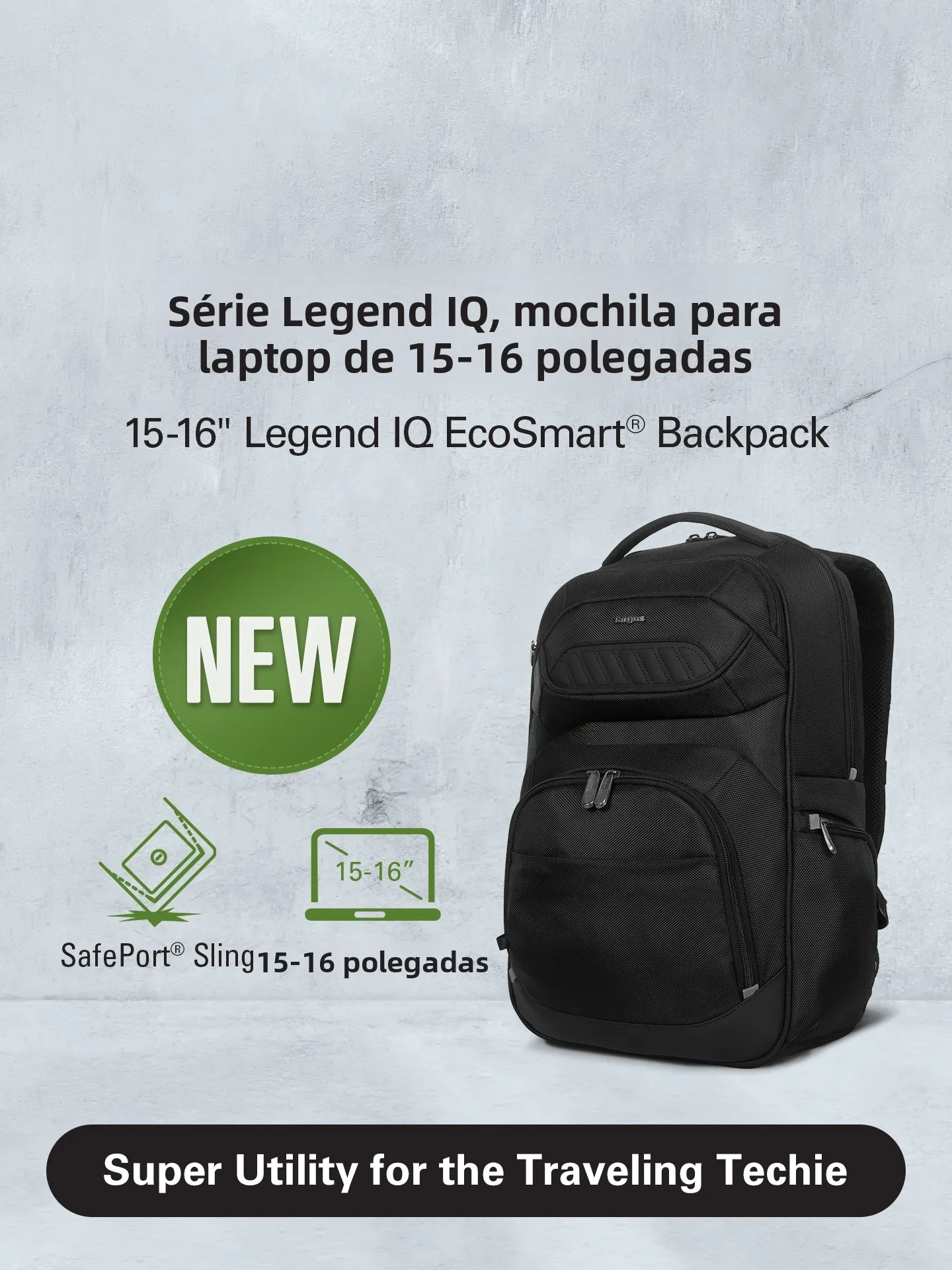 Mochila de Computador Targus de 16 Polegadas com Grande Capacidade para Negócios, Nova Chegada, Mochila Masculina Moderna