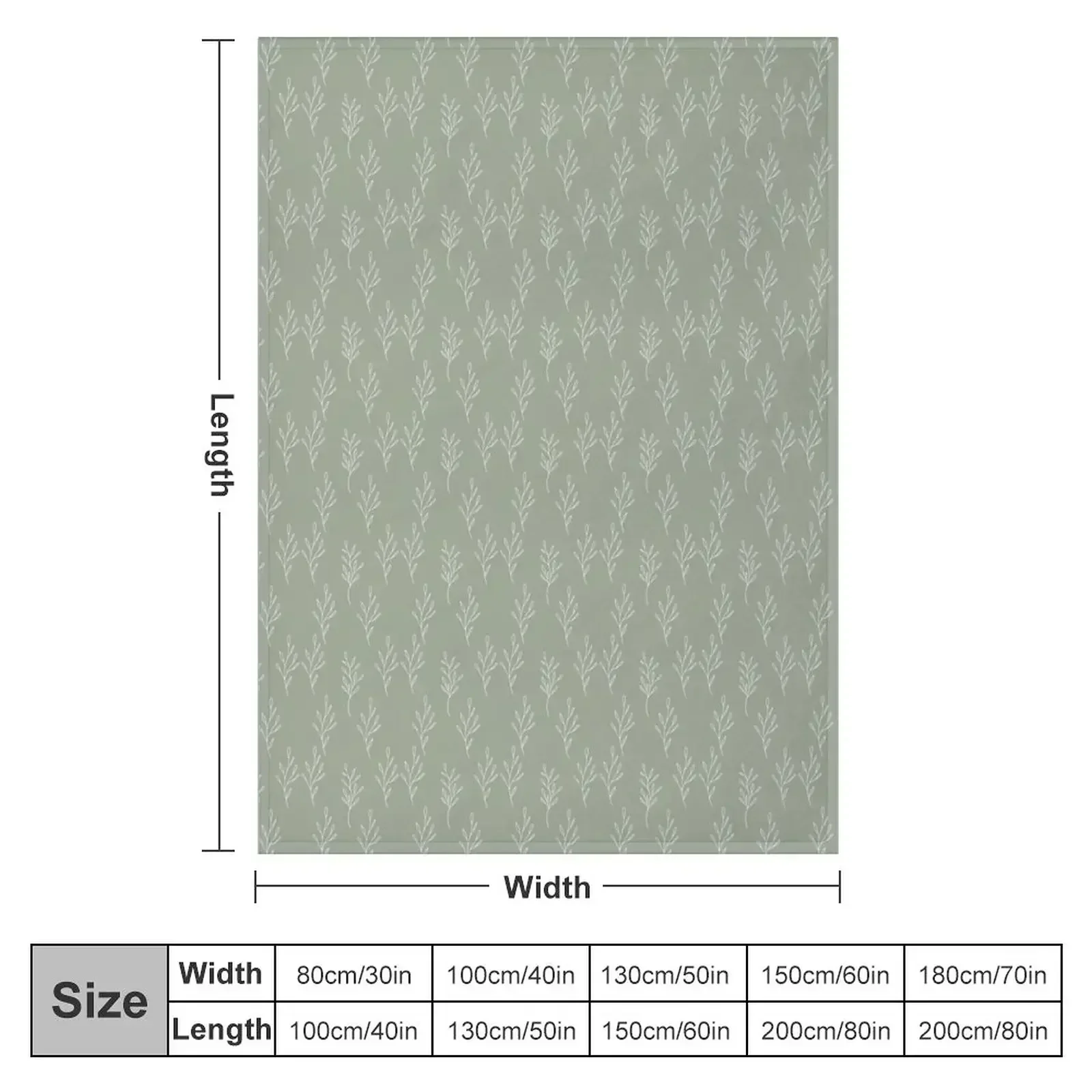 Little Branches in Sage and White Throw Blanket heavy to sleep Designers Luxury Throw Blankets For Bed Picnic Soft Blankets