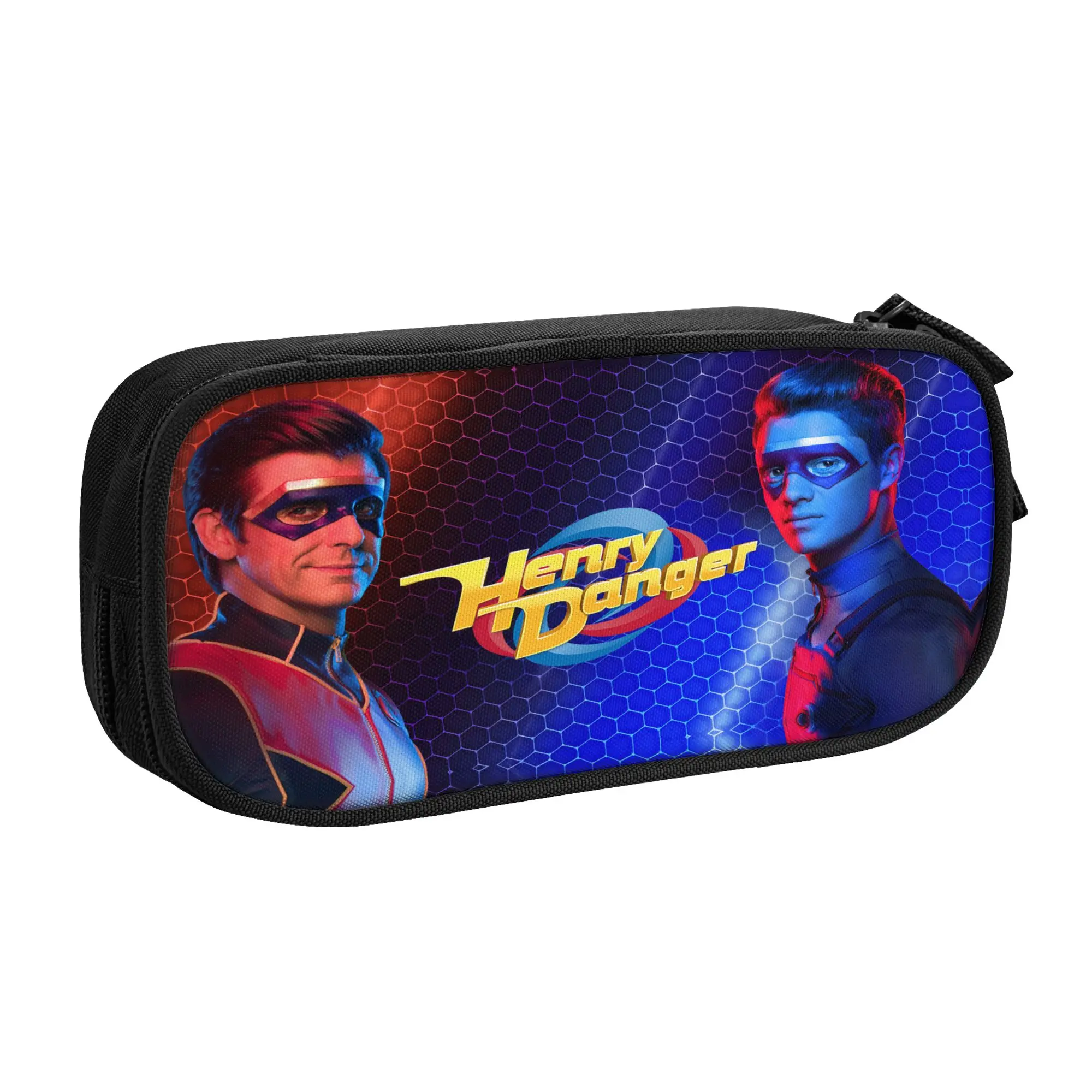 Captain Henry And Kid Danger  Pencil Case Double Layer Large-capacity Office Supplies  Pen Case Amazing Gift