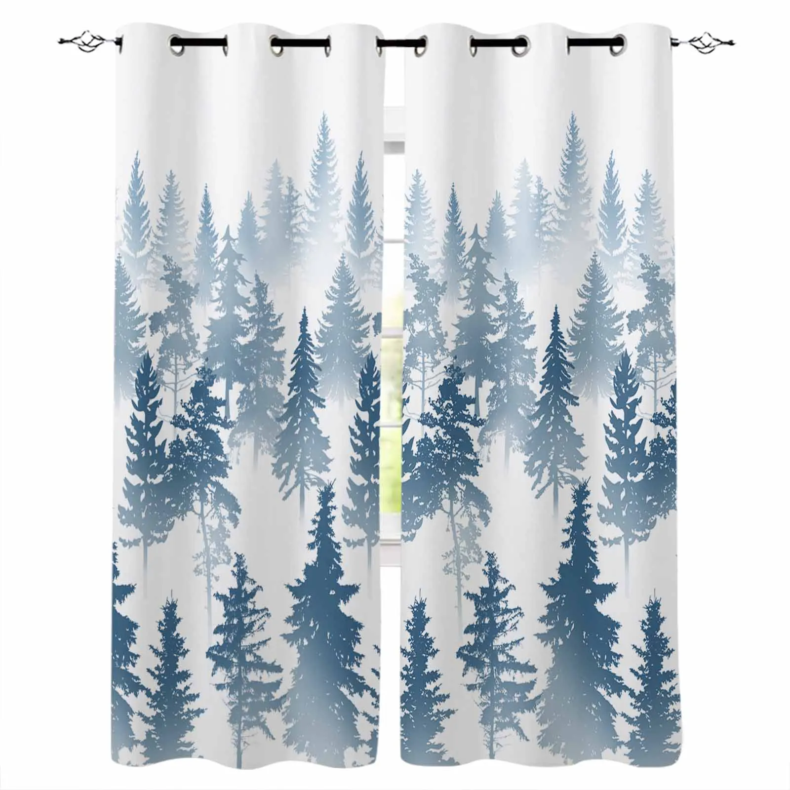 

Abstract Silhouette Of Tree Forest Blackout Curtains For Living Room Bedroom Window Treatment Drapes Home Decor