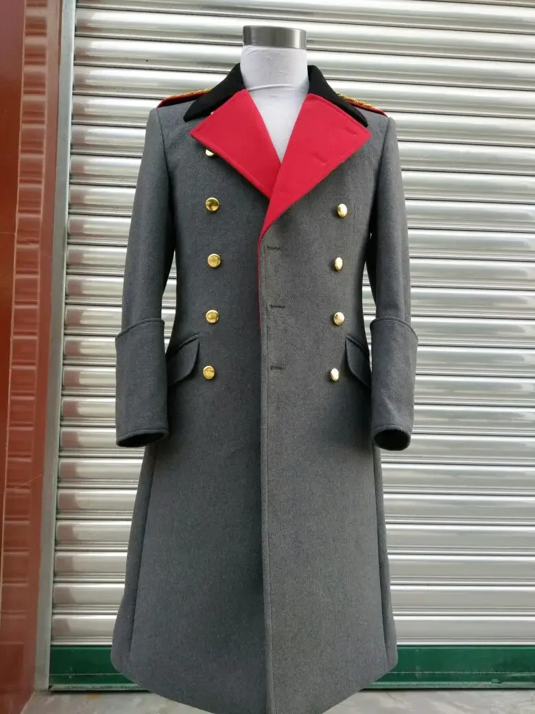 Germany Head Uniform Men Winter Overcoat Wool Long Vintage