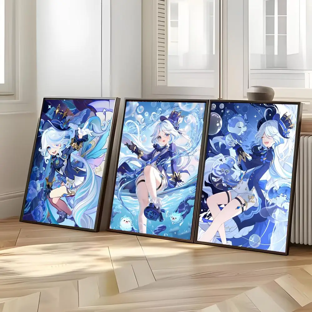 Hot Game G-Genshin I-Impact F-Furina Charming Cute Poster Distinct Home Decor Concepts Chic Indoor Art Pieces