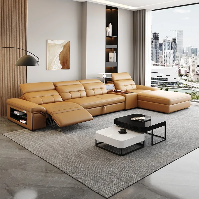Leather Art Functional Sofa Modern Simple Multifunctional Storage Sofa Bed