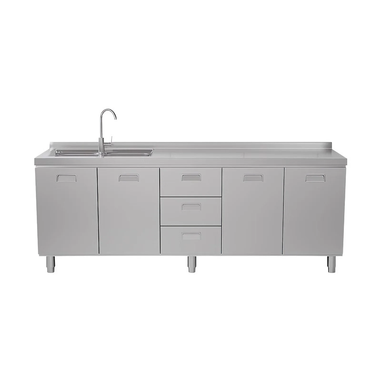 Source factory kitchen integral stainless steel kitchen cabinet 304 household integrated countertop finished cabinet stove rent