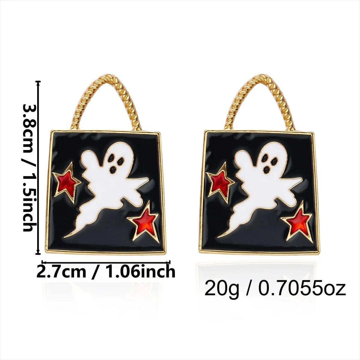 Halloween-Ohrringe mit Strass, Kürbis, Stern, Geist, asymmetrische Ohrstecker für Damen und Herren, Gothic-Mode, Kürbis-Ohrringe, Cosplay-Schmuck – Detail 24