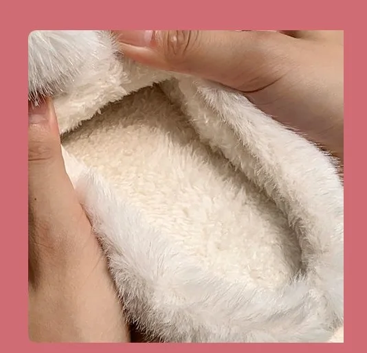 White Bunny Hausschuhe für Zuhause Kawaii Schuhe Frauen Kaninchen flauschige Hausschuhe Winter Indoor Sandalen Frau Plattform Bootie Slipper Neu – Detail 7