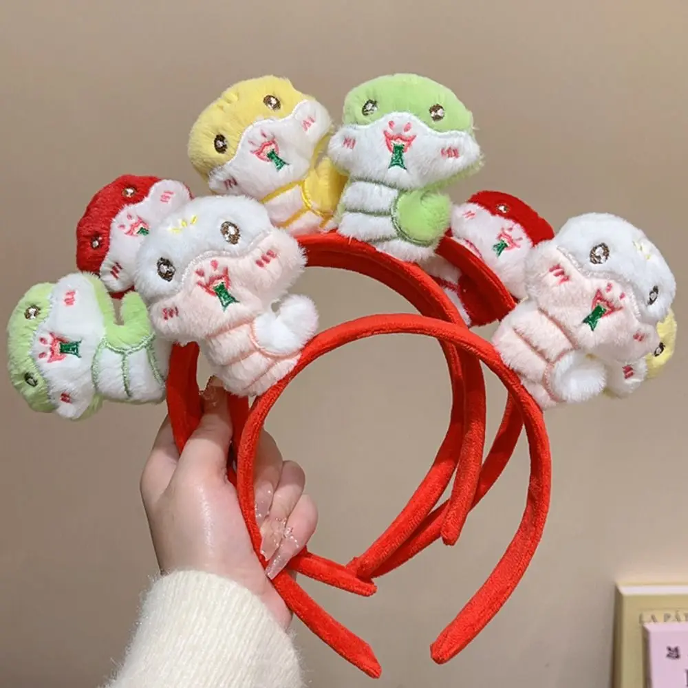 Red Hairband 2025 Happy New Year Headband Hairpin Cartoon New Year Pendant New Year Headwear Lion Dance New Year Headdress Girl