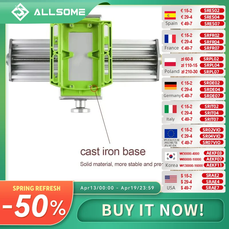 

Allsome BG-6330 Compound table Working Cross slide Table Worktable for Milling Drilling Bench Multifunction Adjustable X-Y