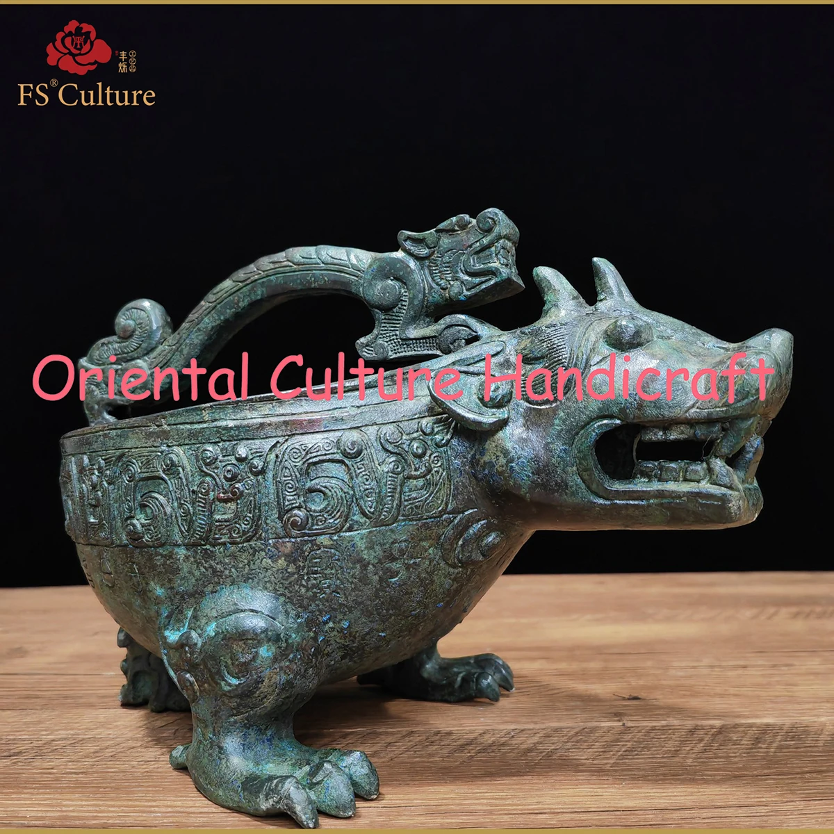 Chinese Spring And Autumn Dynasty Antiques Collectible Exquisite Handicrafts Bronze Tiger Head Incense Burner