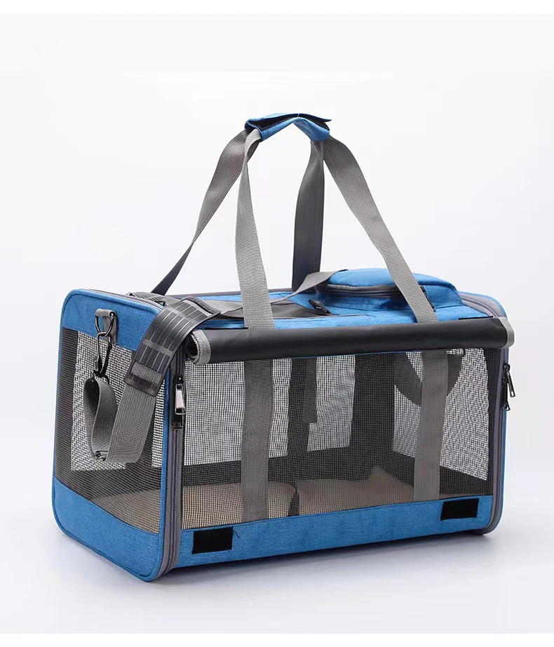 

Custom Airline Approved Foldable Cat Carrier Bag Soft Side Pet Carriers Dog Travel Bags
