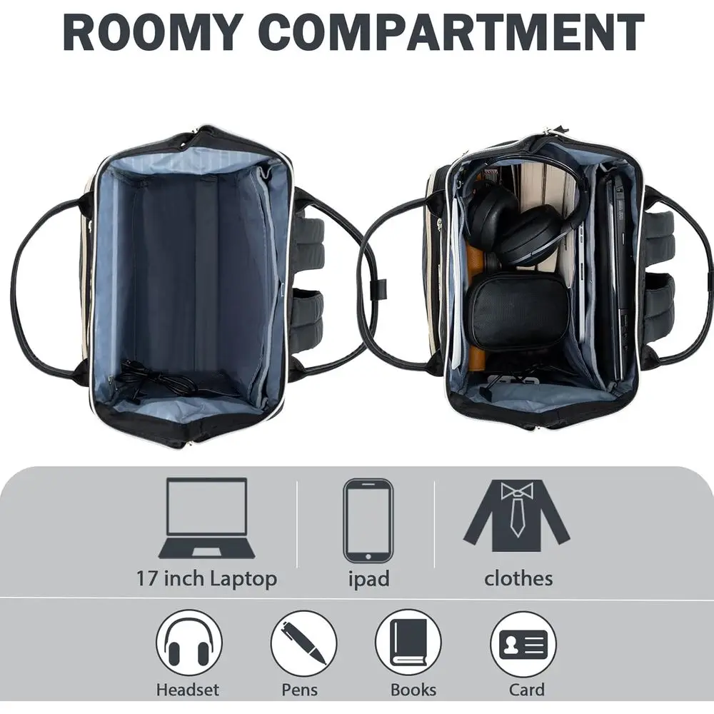 17 Sac à dos élégant et étanche pour ordinateur portable avec port USB pour un usage universitaire et décontracté