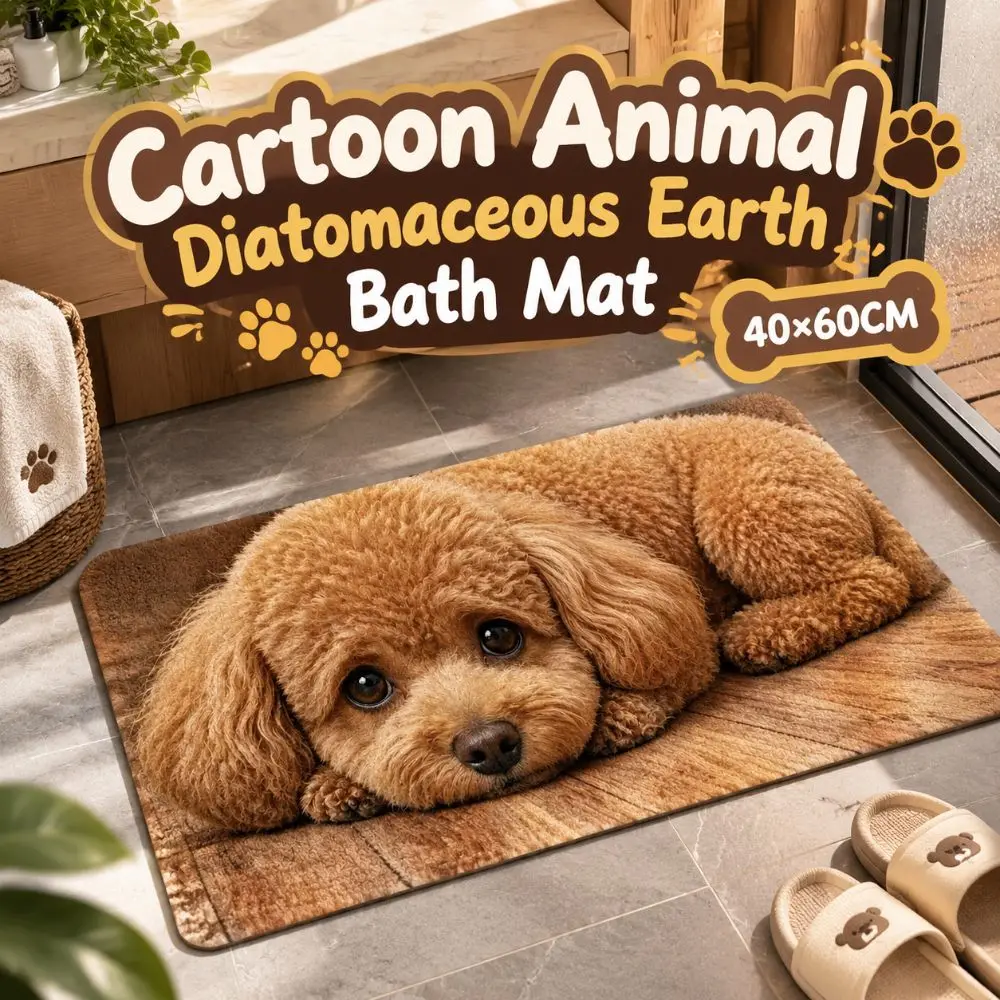 Tiger/Rabbit/Sheep/Dog Shape Cute Panda Floor Mat Water-absorbing 40*60cm Bathroom Carpet Soft Non-slip Floor Mat