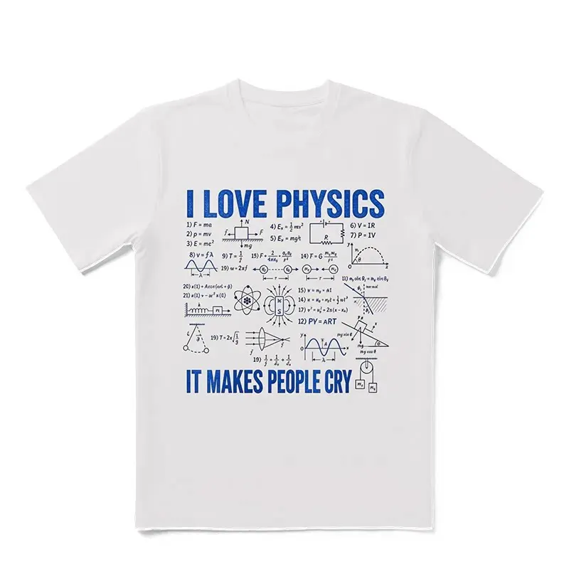 Fun Physics Formula Printed Short Sleeve T-Shirt Cotton Breathable Casual round Neck Male Female Universal Summer Top