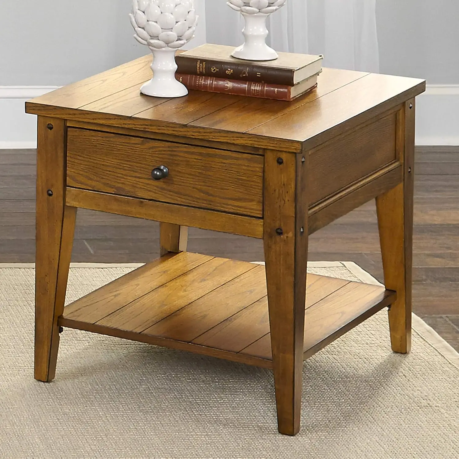 

Industries Lake House End Table, 23" x 27" x 23", Medium Brown