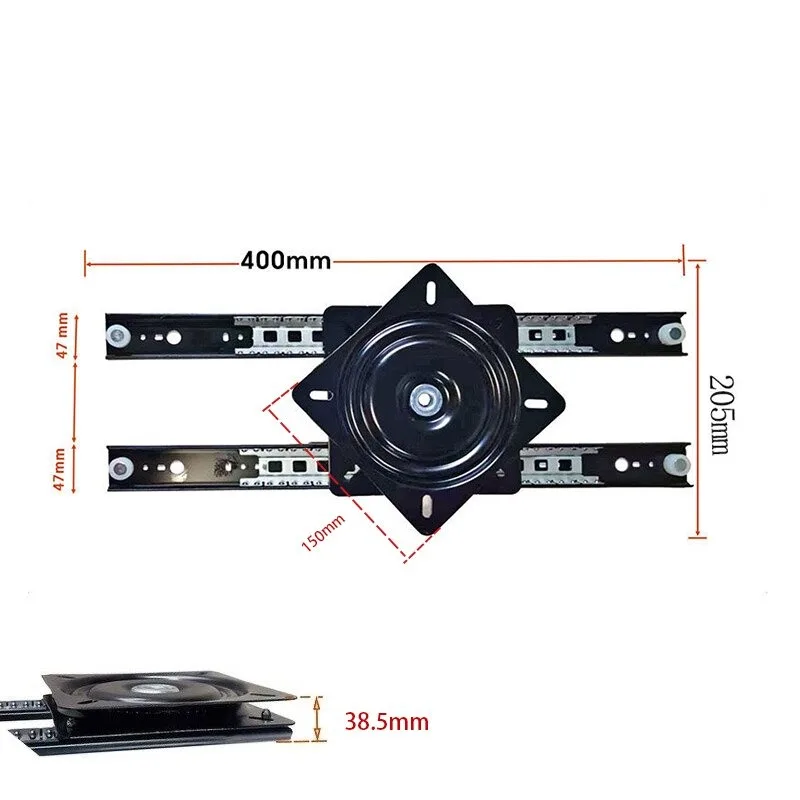 Rotating mid-island table slide rail pulling island table track guide rail translating retractable bar table guide rail hardware