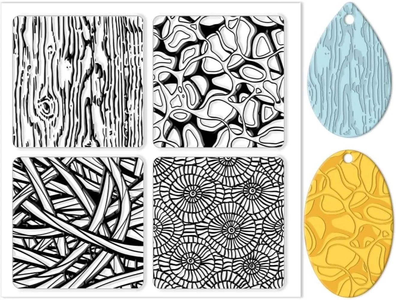 Abstract Lines Silicone Clay Texture Mat Lines Silicone Texture Stamps Clay Modeling Pattern Pad for DIY Clay Jewelry Earrings