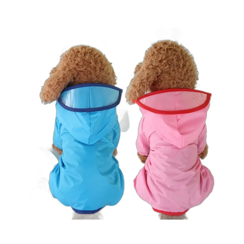 Pet Supplies Dog Raincoat Teddy Waterproof Raincoat Compared to Bear Four Leg Autumn/Winter Raincoat 6-Color Clothing